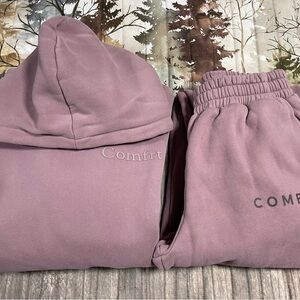 Comfrt Sweatshirt & Sweatpants Set - Orchid